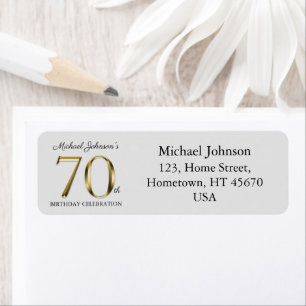 70th Birthday Party Solid Gold Classy Adresse de t