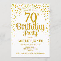 70th Birthday Party - White & Gold