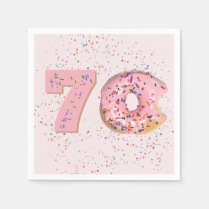 70th Birthday Pink Doughnut  Napkins