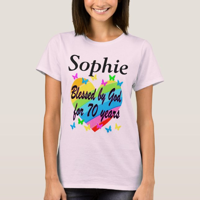 70TH BIRTHDAY PRAYER PERSONALIZED T SHIRT (Front)