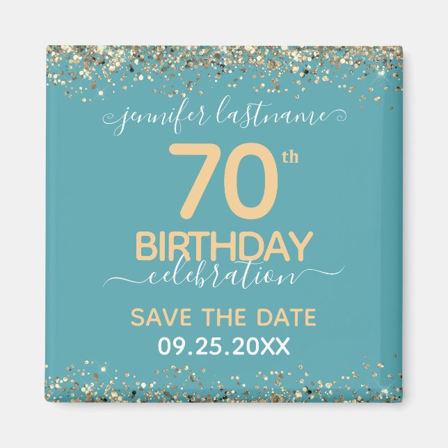 70th Birthday Save the Date Magnet (Front)