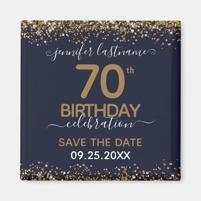 70th Birthday Save the Date Magnet (Front)