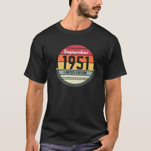 70Th Birthday September 1951 Vintage Retro Women M T-Shirt