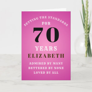 70th Birthday Setting Standards Add Your Name Card