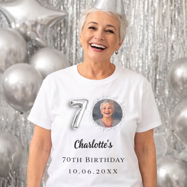 70th birthday silver photo T-Shirt (Creator Uploaded)