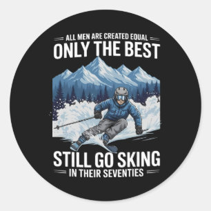 70th Birthday Skier Gifts Man 70 Years Old Skiing Classic Round Sticker