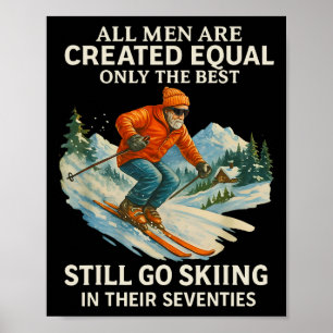 70th Birthday Skier Gifts Man 70 Years Old Skiing Poster