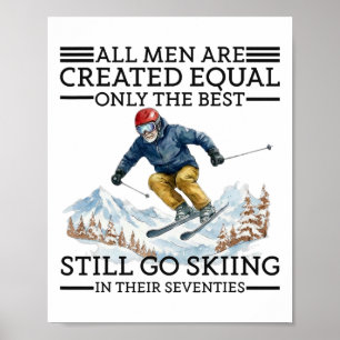 70th Birthday Skier Gifts Man 70 Years Old Skiing Poster