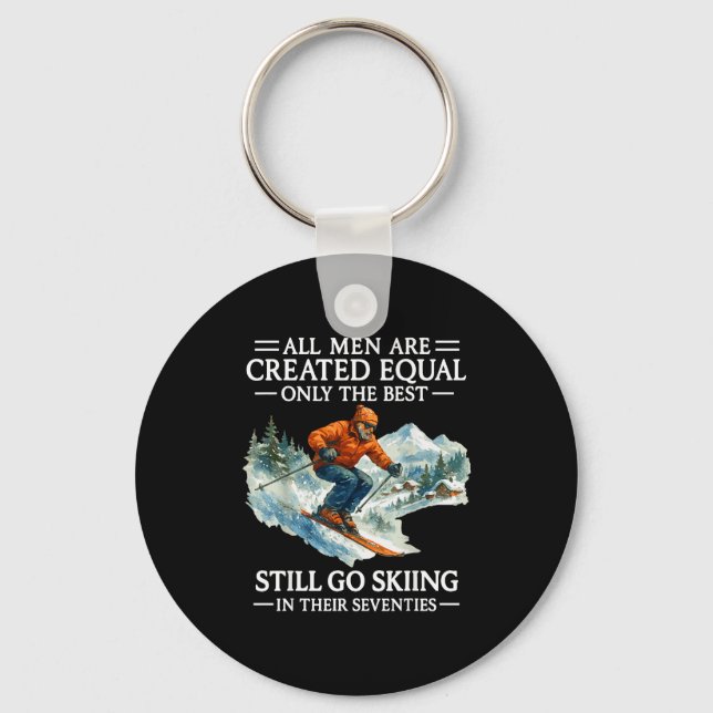 70th Birthday Skier Man 70 Years Old Skiing Lover  Keychain (Front)