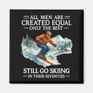 70th Birthday Skier Man 70 Years Old Skiing Lover Magnet