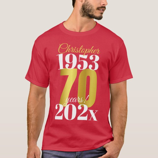 70th Birthday Special Dates T-Shirt (Front)
