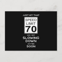 70th Birthday Speed Limit Sign Auto Mechanic Car