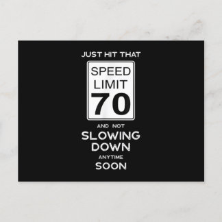 70th Birthday Speed Limit Sign Auto Mechanic Car Announcement Postcard