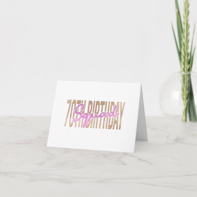 70th birthday squad quote sayings thank you card (Front)