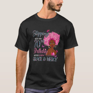 70Th Birthday Squad Stepping Into 70 Years Old Bla T-Shirt