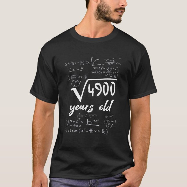 70Th Birthday Square Root Seventy Year Old Men And T-Shirt (Front)