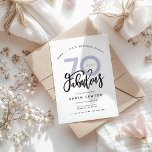 70th birthday surprise birthday party<br><div class="desc">Making 70 look,  seventy and fabulous surprise birthday party modern typography birthday invitation. Modern script text on trend typography design. Part of a collection. Colours can be customized.</div>