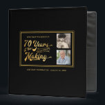 70th Birthday Then & Now Photos Retro Photo Album Binder<br><div class="desc">Retro typography design stating 70 YEARS IN THE MAKING which incorporates the 70-year-old's birth year within the design. Include THEN and NOW photos and personalize the title and spine of this binder which can be used as a photo album, scrapbook, guestbook or a combination of these. Black and gold colour...</div>