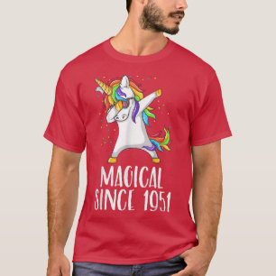 70th birthday, unicorn dab, Magical since 1951  T-Shirt