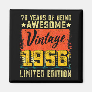 70th Birthday Vintage 1956 70 Years Old Decoration Magnet