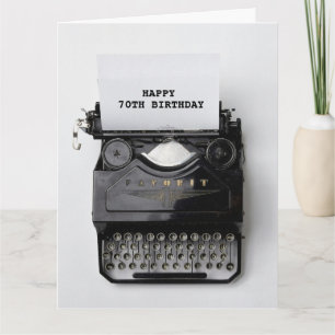 70TH BIRTHDAY vintage typewriter Greeting Card