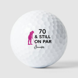 70th Birthday Women Golfer Funny Custom Golf Balls