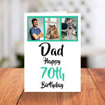 70th happy birthday Dad photo collage Card<br><div class="desc">Put a smile on a face with this awesome 70th birthday Dad photo collage card. Simply click ‘personalize’ to change the photos to your own.</div>