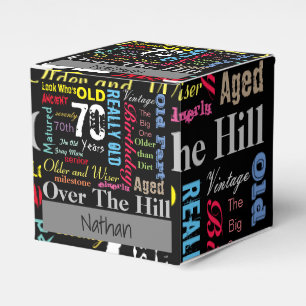 70th Happy BIrthday in a Graffiti Style Favor Box