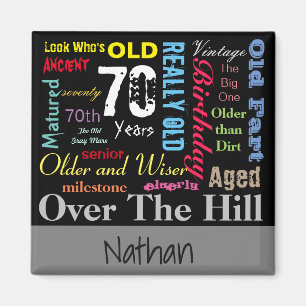 70th Happy BIrthday in a Graffiti Style Magnet
