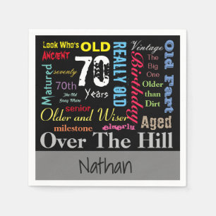 70th Happy BIrthday in a Graffiti Style Napkin