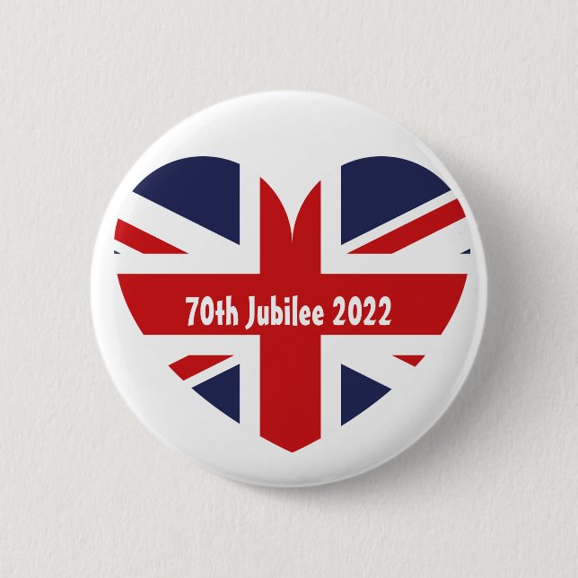 70th Jubilee 2022 England Flag 2 Inch Round Button (Front)