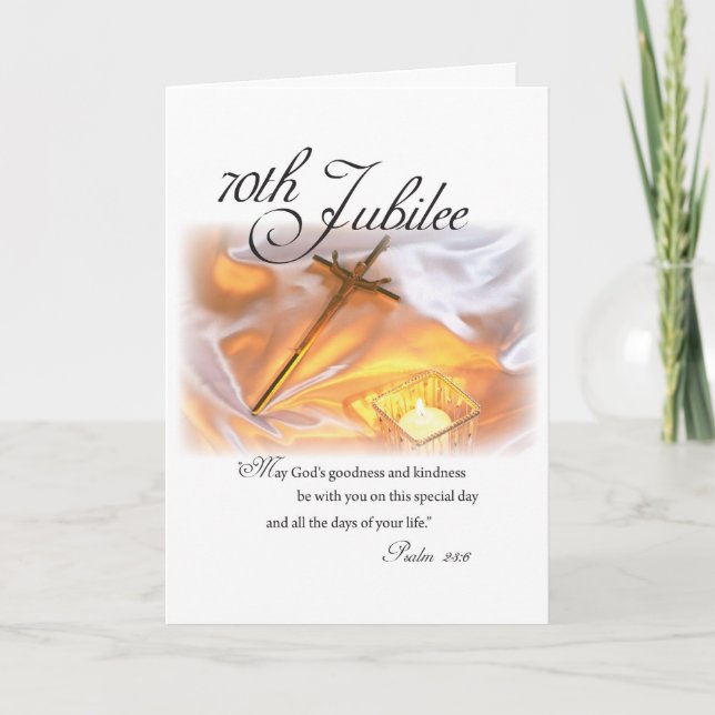 70th Jubilee Religious Life, Nun, Cross Candle Card (Front)