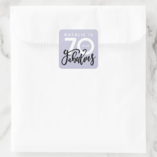 70th making 70 look good birthday favour square sticker