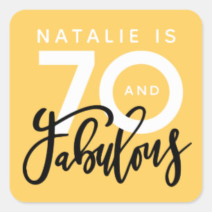 70th making 70 look good birthday favour square sticker