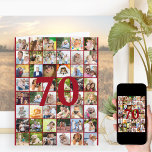 70th or Any Age Photo Collage Big Birthday Card<br><div class="desc">Photo template big birthday card which you can customize for any age and add up to 40 different photos. The sample is for a 70th Birthday which you can edit and you can also personalize the message inside and record the year on the back. The photo template is ready for...</div>