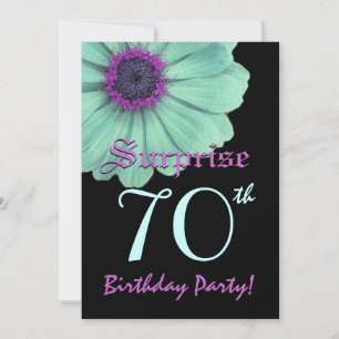 70th Surprise Birthday Party Colourful Daisy Invitation