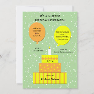 70th Surprise Birthday Party Invitation
