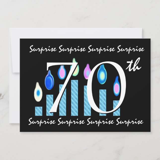 70th SURPRISE Birthday Party Invitation Template (Front)