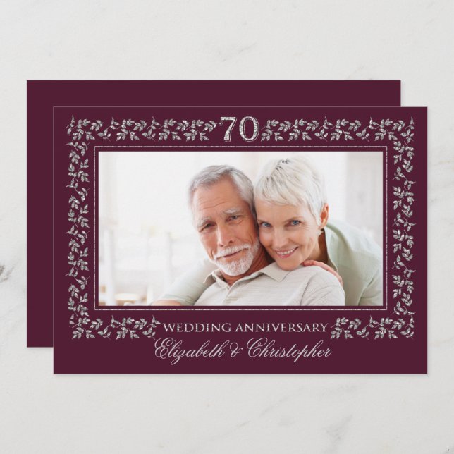 70th Wedding Anniversary Party Invitations (Front/Back)
