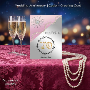 70th Wedding Anniversary Platinum & Diamonds Card