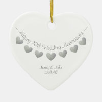 70th Wedding Anniversary Platinum ornament