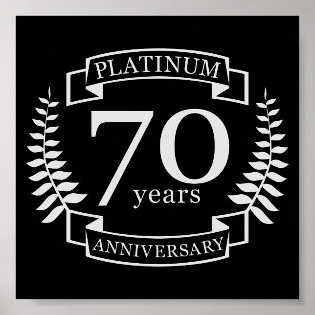 70th Wedding ANNIVERSARY PLATINUM Poster (Front)