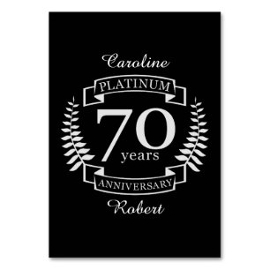 70th Wedding ANNIVERSARY PLATINUM Table Number