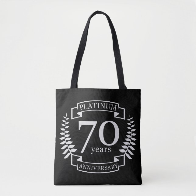 70th Wedding ANNIVERSARY PLATINUM Tote Bag (Front)