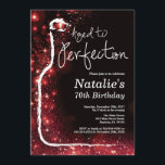 70th Wine Birthday Aged to Perfection Red Glitter Invitation<br><div class="desc">70th Wine Birthday Invitation. Aged to Perfection. Black and Red Glitter. Red Wine. Wine Tasting Invitation. Black and Gold Glitter Champagne. 18th 20th 21st 30th 40th 50th 60th 70th 80th 90th 100th, Any Ages. For further customization, please click the "Customize it" button and use our design tool to modify this...</div>