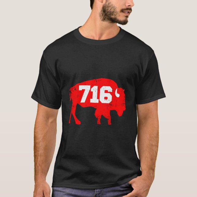 716 Buffalo New York Distressed T-Shirt (Front)