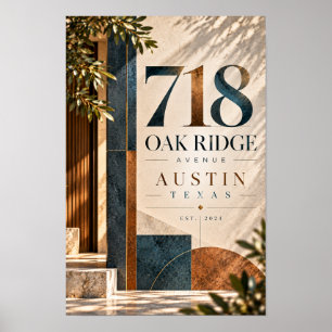 718 Oak Ridge Avenue Austin Texas Modern Address W Poster