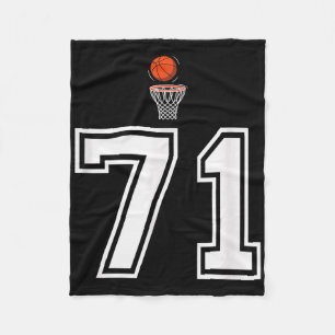 71 Number Basketball Style Vintage White Fleece Blanket