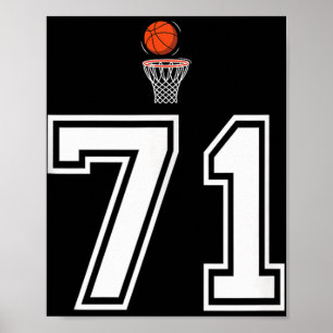 71 Number Basketball Style Vintage White Tank Top Poster