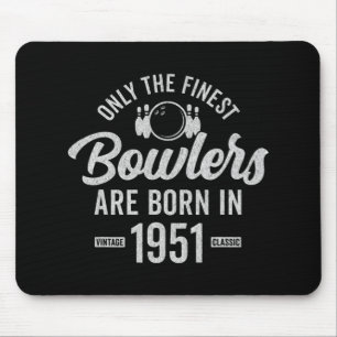 71 Year Old Bowler Bowling 1951 71th Birthday Mouse Pad